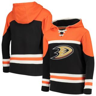 Dětská Mikina Anaheim Ducks Asset Lace-Up Pullover Hoodie Velikost: Dětské M (9 - 11 let)