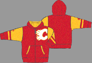 Dětská mikina Calgary Flames Faceoff Colorblocked Fleece Full-Zip Velikost: Dětské L (11 - 12 let)