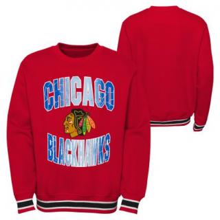 Dětská mikina Chicago Blackhawks Classic Blueliner Crew Neck Velikost: Dětské M (9 - 11 let)