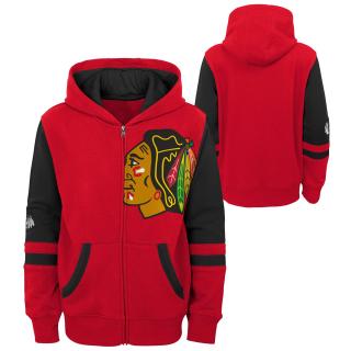 Dětská mikina Chicago Blackhawks Faceoff Colorblocked Fleece Full-Zip Velikost: Dětské XL (13 - 15 let)