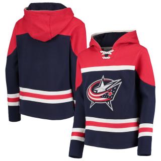 Dětská Mikina Columbus Blue Jackets Asset Lace-Up Pullover Hoodie Velikost: Dětské S (6 - 8 let)