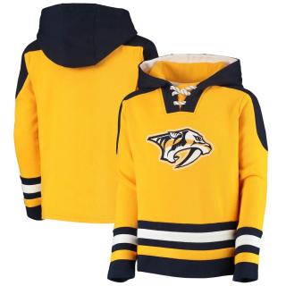 Dětská Mikina Nashville Predators Lace-Up Pullover Hoodie - Gold Velikost: Dětské L (11 - 12 let)