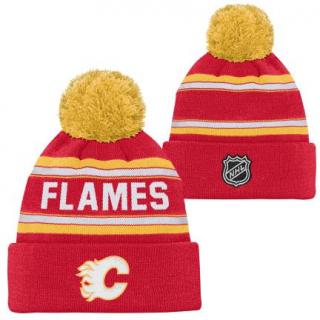 Dětská zimní čepice Calgary Flames Wordmark Cuffed Pom