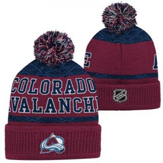 Dětská zimní čepice Colorado Avalanche Puck Pattern Cuffed