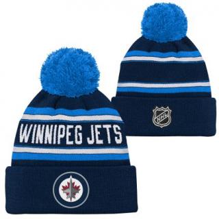 Dětská zimní čepice Winnipeg Jets Wordmark Cuffed Pom