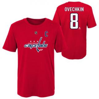 Dětské tričko Alex Ovechkin Washington Capitals Flat Captains Name and Number Velikost: Dětské M (9 - 11 let)