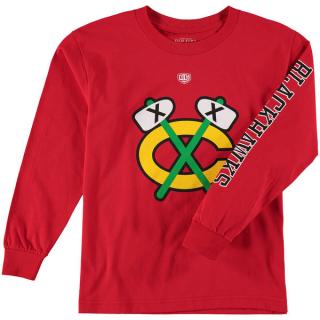 Dětské tričko Chicago Blackhawks Old Time Hockey Two Hit Long Sleeve - vintage logo Velikost: Dětské L (11 - 12 let)