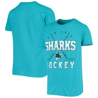 Dětské Tričko San Jose Sharks Digital T-Shirt - Teal Velikost: Dětské XL (13 - 15 let)
