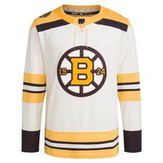 Dres Boston Bruins adidas Cream 100th Anniversary Primegreen Authentic Jersey Velikost: 60 (XXXL)