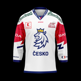 Dres CCM Český Hokej ČESKO Authentic - bílý vyšívaný Velikost: golmanský S