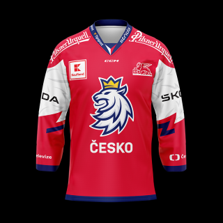 Dres CCM Český Hokej ČESKO Authentic - červený vyšívaný Velikost: L