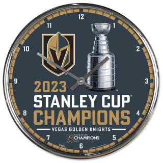 Hodiny na zeď Vegas Golden Knights 2023 Stanley Cup Champions 12.75  Chrome Wall Clock