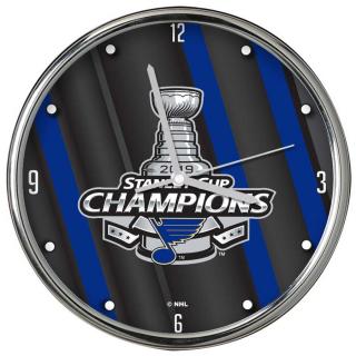 Hodiny St. Louis Blues 2019 Stanley Cup Champions 12'' Chrome Clock