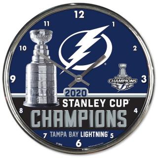 Hodiny Tampa Bay Lightning 2020 Stanley Cup Champions Chrome Clock