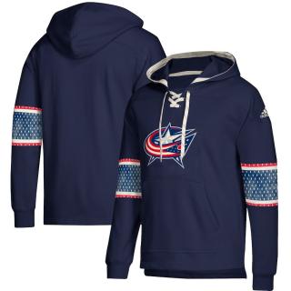 Mikina Columbus Blue Jackets Adidas Jersey Lace-Up Pullover Hoodie Velikost: S