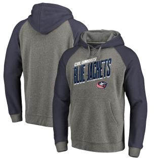 Mikina Columbus Blue Jackets Slant Strike Hoodie Tri-Blend Velikost: L