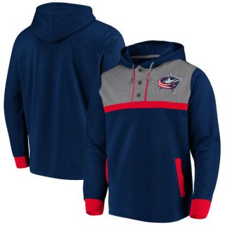 Mikina Columbus Blue Jackets True Classics 3-Button Pullover Hoodie Velikost: S