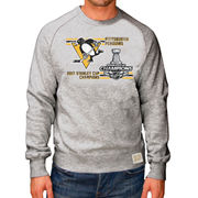 Mikina Pittsburgh Penguins Original Retro Brand 2017 Stanley Cup Champions Raglan Long Sleeve Crew Sweatshirt - Gray Velikost: L