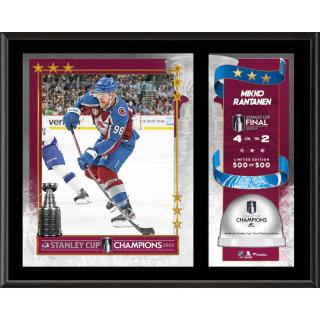 Obraz Colorado Avalanche 2022 Stanley Cup Champions Mikko Rantanen 12'' x 15'' Sublimated Plaque with Game-Used Ice from the 2022 Stanley Cup Final -…