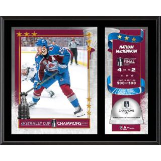 Obraz Colorado Avalanche 2022 Stanley Cup Champions Nathan MacKinnon 12'' x 15'' Sublimated Plaque with Game-Used Ice from the 2022 Stanley Cup Final…