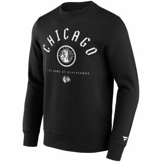 Pánská mikina Chicago Blackhawks College Stamp Crew Sweatshirt Velikost: M