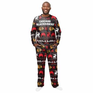 Pánské pyžamo Chicago Blackhawks Ugly Holiday Pajamas NHL Velikost: L