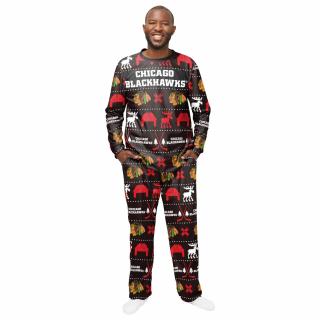 Pánské pyžamo Chicago Blackhawks Ugly Holiday Pajamas NHL Velikost: M