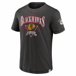 Pánské tričko Chicago Blackhawks Mens True Classics Cotton Slub Elevated Tee Velikost: 2XL