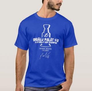 Pánské tričko Ondřej Palát Stanley Cup Champion 2021 - modré royal Velikost: XL