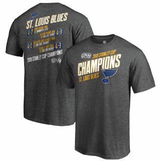 Pánské tričko St. Louis Blues 2019 Stanley Cup Champions Hash Marks Schedule Velikost: M