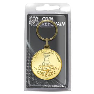 Přívěšek na klíče Tampa Bay Lightning 2021 Stanley Cup Champions Bronze Mint Coin Keychain