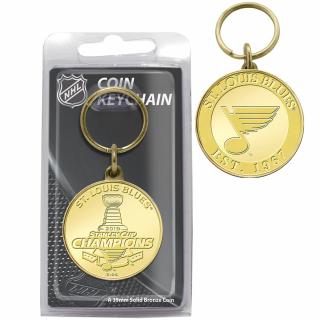 Přívěšek St. Louis Blues Highland Mint 2019 Stanley Cup Champions Bronze Coin Keychain