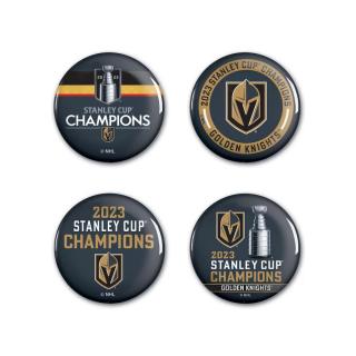 Sada placek Vegas Golden Knights 2023 Stanley Cup Champions Four-Pack Button Set