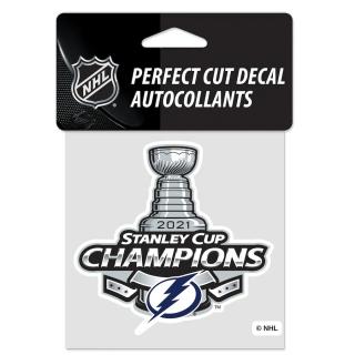 Samolepka Tampa Bay Lightning 2021 Stanley Cup Champions 4'' x 4'' Perfect-Cut Decal