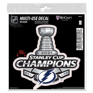 Samolepka Tampa Bay Lightning 2021 Stanley Cup Champions 6'' x 6'' Repositionable Decal