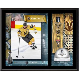 Sběratelská plaketa - koláž Vegas Golden Knights Reilly Smith 2023 Stanley Cup Champions 12'' x 15'' Sublimated Plaque with Game-Used Ice from the…