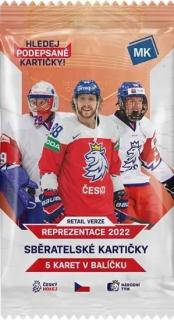 Sběratelské hokejové karty Český hokej národní tým reprezentace 2022 Retail balíček