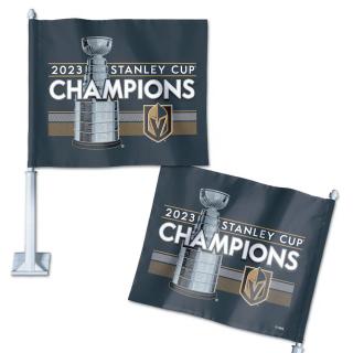 Set autovlaječek Vegas Golden Knights 2023 Stanley Cup Champions Locker Room 11.75'' x 14'' Double-Sided Car Flag