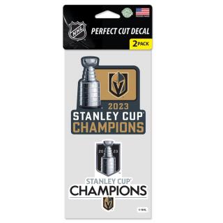 Set samolepek Vegas Golden Knights 2023 Stanley Cup Champions Two-Pack 4  x 8  Perfect Cut Decal Set