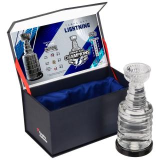 Skleněný mini pohár Tampa Bay Lightning 2020 Stanley Cup Champions Crystal Stanley Cup - Filled with Ice From the 2020 Stanley Cup Final