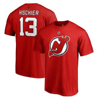 Tričko #13 Nico Hischier New Jersey Devils Stack Logo Name & Number Velikost: L