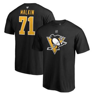Tričko #71 Evgeni Malkin Pittsburgh Penguins Stack Logo Name & Number Velikost: L