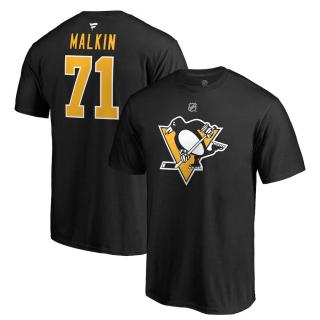 Tričko #71 Evgeni Malkin Pittsburgh Penguins Stack Logo Name & Number Velikost: M