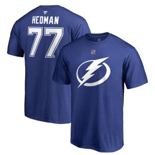 Tričko #77 Victor Hedman Tampa Bay Lightning Stack Logo Name & Number Velikost: S