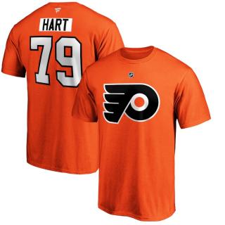 Tričko #79 Carter Hart Philadelphia Flyers Stack Logo Name & Number Velikost: M