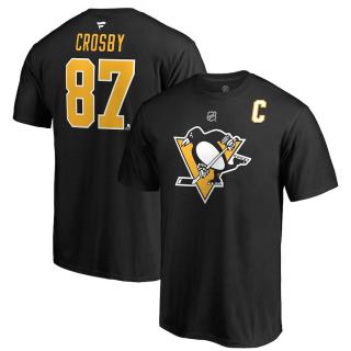 Tričko #87 Sidney Crosby Pittsburgh Penguins Stack Logo Name & Number Velikost: L