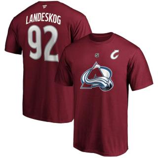 Tričko Colorado Avalanche Gabriel Landeskog #92 Stack Name & Number T-Shirt Velikost: L