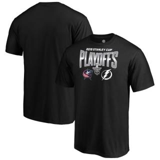 Tričko Columbus Blue Jackets vs. Tampa Bay Lightning 2019 Stanley Cup Playoffs Matchup Checking The Boards Velikost: XL