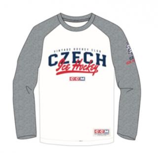 Tričko Czech Ice Hockey Team Vintage Hockey Dlouhý Rukáv Velikost: S