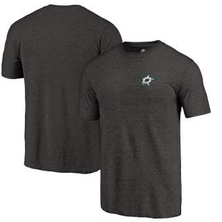 Tričko Dallas Stars Primary Logo Left Chest Distressed Tri-Blend Velikost: L